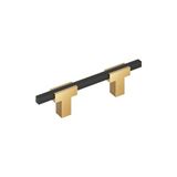 Amerock Urbanite 3 inch (76mm) Center-to-Center Champagne Bronze/Matte Black Cabinet Pull, BP77898CZMB