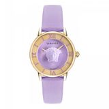 Versace VE2R00522 Dameshorloge - Goudkleurig Staal - Paarse Wijzerplaat