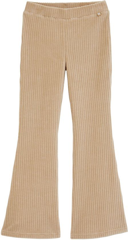 WE Fashion Meisjes velvet flared legging van ribstof