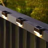 Merkloos / Sans marque Solar-aangedreven buitenverlichting, set van 16 waterdichte LED-lampen op zonne-energie, geschikt voor buitentrappen, schuttingen, terrassen, patio's en paden (warm wit licht).