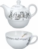 V&A Tea for One Theepot Set, Porselein, 0.25 L - Alice in Wonderland