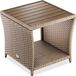 Casaria Table d'appoint - Polyrotin Carré 45x45x40cm - Crème
