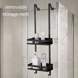 Icecat Double Étagère De Douche En Acier Inoxydable, laqué À Suspendre À Une Paroi, étagère De Salle De Bain Murale 742510,2cm Noir