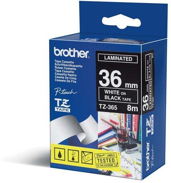 Brother TZE-365 labelprinter-tape - wit