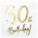 Merkloos / Sans marque 30 Jaar leeftijd verjaardag servetten - 60x stuks - 33x33 cm - Papier - 3-laags - feestartikelen