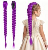 Purple Ponytail Hair Extensions with Claw Clip