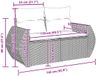 vidaXL Tuinbank Set 6-zits Zwart Polyrattan