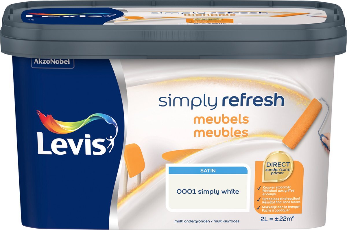 Levi's Simply Refresh Meubels - Satin - Simply White - 2L