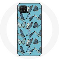 Maniacase Etui voor Samsung Galaxy A22 5G Vlinders Blauwe Achtergrond