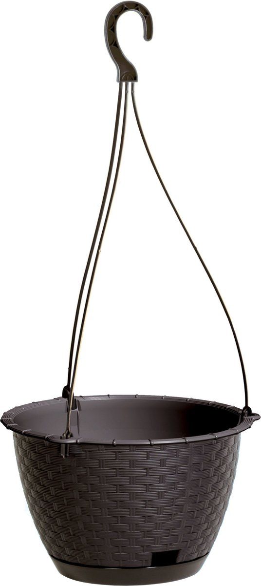 Prosperplast Hangende plantenpot/bloempot kunststof dia 22 cm donkerbruin