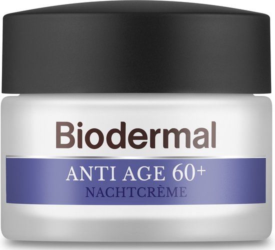 Biodermal Anti Age Nachtcrème 60+ - 50ml - Anti-Rimpel Nachtcrème met Niacinamide & Sheaboter