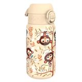 ION8 Lichtgewicht Stalen Kinderwaterfles, 400 ml/13 oz, Zonder Isolatie, Lekvrij, Makkelijk te Openen, Veilige Vergrendeling, Vaatwasserbestendig, Flipdop, Draaggreep, Duurzaam, Apen