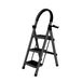 Escabeau pliant 3 marches Acier pliable avec poignée de maintien Noir