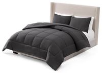 UGG Leonora Dekbedset met 2 kussenslopen, lichtgewicht dons, alternatieve deken, omkeerbaar, gezellig, warm, het hele seizoen, wasbaar en hypoallergeen beddengoedset, full/queensize, houtskoolgrijs