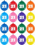 Folat Verjaardag Ballonnen - 21 Jaar - Multi - 16 Stuks
