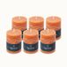 Spaas 6 Geurloze Rustieke Stompkaarsen, 80/110mm, ± 65 uur, Oranje