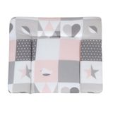 Roba aankleedkussen soft Happy Patch rosa 85 x 75 cm - Grijs