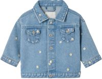 Vertbaudet Veste en jean bébé fille fleurs pierre