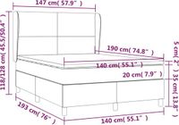 vidaXL Boxspring met matras stof blauw 140x190 cm