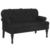 vidaXL Bank met rugleuning, zwart, 119,5 x 64,5 x 75 cm, fluweel
