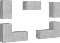 vidaXL Ensemble de meubles TV 7 pièces bois de finition béton gris