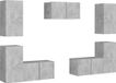 vidaXL Ensemble de meubles TV 7 pièces bois de finition béton gris