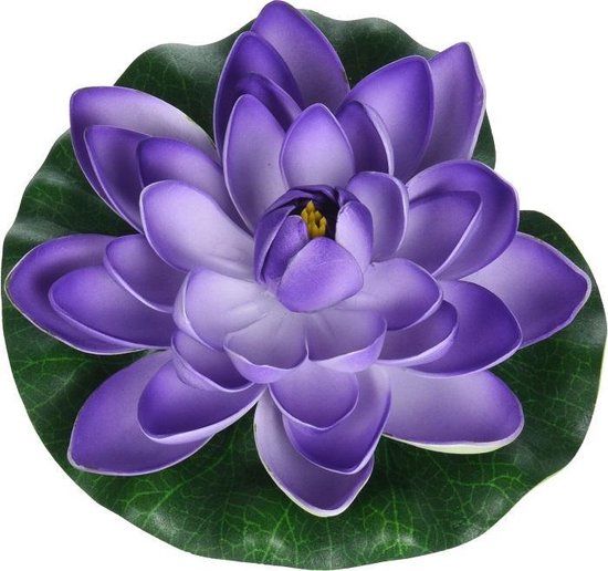 Kunstmatige Lotus Bloem Paars 18cm - Decoratieve Waterlelie