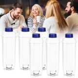 OEM HITGROW SP. Z O.O. 6x waterfilter voor koffiezetapparaten, filterpatroon compatibel met Delonghi SER3017 DLS C002, DeLonghi EcoDacalk, set voor espressomachine