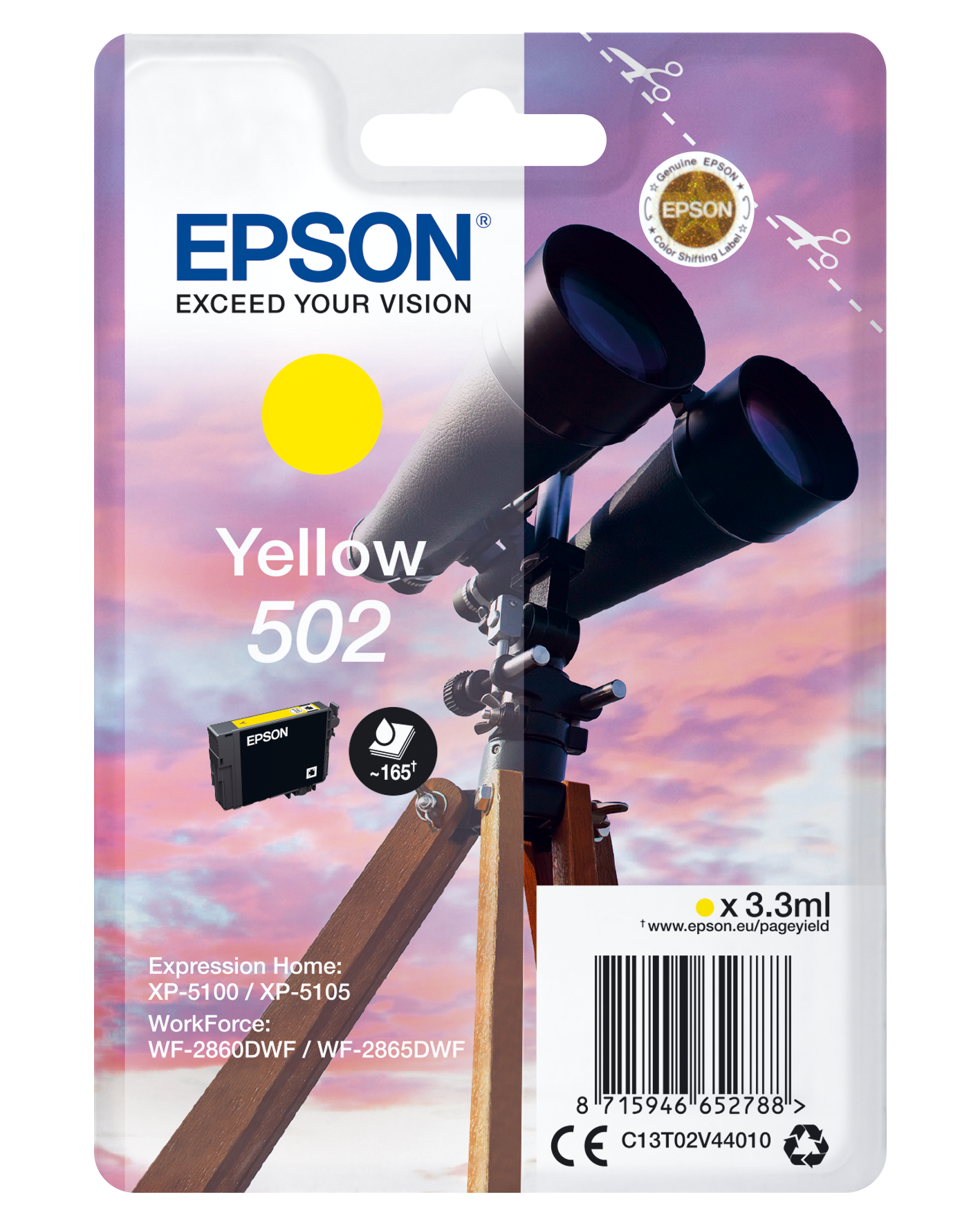 Epson Singlepack Yellow 502 Ink single pack / geel