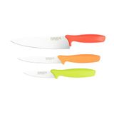 Rockingham Forge 8007 Essentials Range 3-delige huishoud messenset rood, groen en oranje