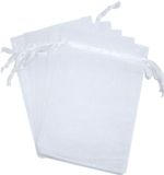 Go Go Gadget Geschenkzakjes met trekkoord - Organza - Wit - Bruiloft - 100 stuks
