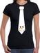 Bellatio Decorations Stropdas Kerst T-shirt Sneeuwpop Dames Zwart XS