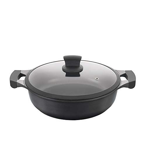 Metaltex Lage braadpan van gegoten aluminium, 34 cm, zwart