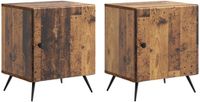 vidaXL Nachtkastje 2 st Oud hout 43 x 34,5 x 50 cm Bewerkt hout