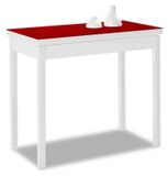 Table de cuisine en forme de livre rouge, 80x40 à 80x80 cm