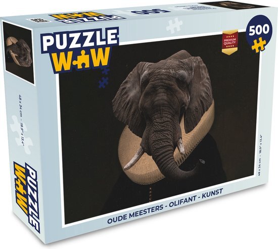 MuchoWow Puzzel Oude meesters - Olifant - Kunst - Legpuzzel - Puzzel 500 stukjes