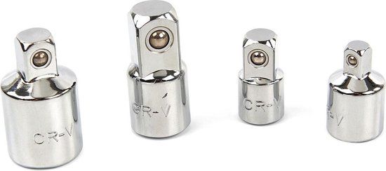 4 Delige Dopsleutel Adapterset - Zilver