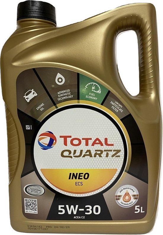 Total Quartz Ineo ECS 5W30 - motorolie voor Citroën & Peugeot - 5L