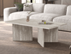 LIBA Table basse 125 cm travertin gris