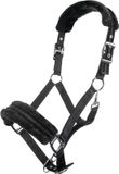 HKM Nylonhalster -Glitter- polarfleece voering zwart Cob