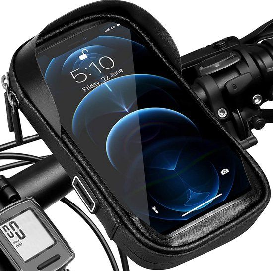 CoverMore Telefoonhouder Fiets - GSM Houder Fiets - Waterdicht - 360° Rotatie - Zwart