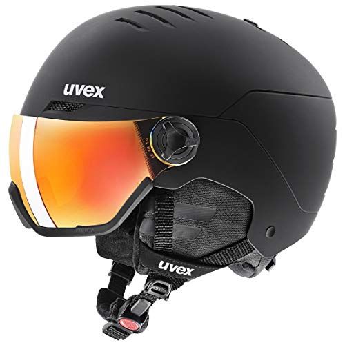UVEX wanted visor skihelm unisex volwassene black mat 54-58 cm
