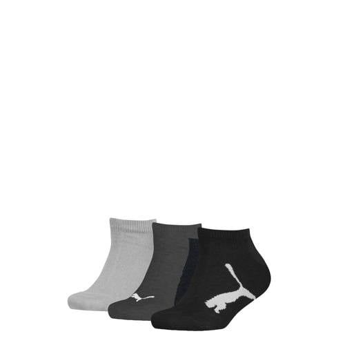 Puma sneakersokken met logo - set van 3 - grijs