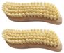 Brosse de nettoyage - Manche en bois en forme de S - Lot de 2 - Fibre naturelle