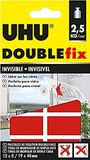 UHU Doublefix Invisible - Dubbelzijdig plakband, ultra sterk, bestand tegen 2,5 kg, transparant, 12 tabs 40 mm x 19 mm