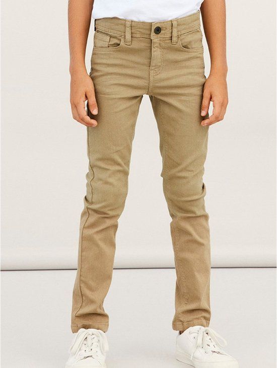 NAME IT NKMTHEO XSLIM TWI PANT - Jongens Broek - Maat 92 - Kelp