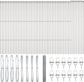 vidaXL Gaashek met grondbevestiging, 100 x 1 m, zilver