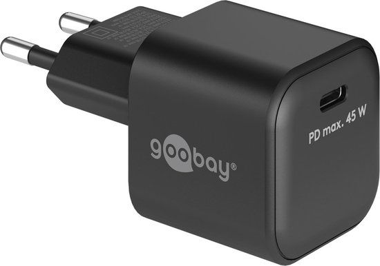 Goobay 45W USB-C Snellader - Zwart