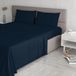 Italian Bed Linen Max Color beddengoedset, 100% katoen, donkerblauw, tweepersoonsbed