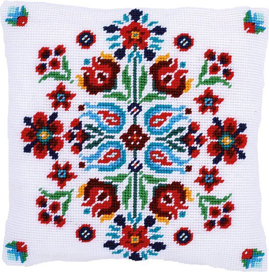 Vervaco Penelope Kussen Kit Folklore PN-0168199 Borduurpakket